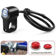 7/8" Motorcycle Handlebar ON OFF Switch Button Headlight Spot Fog Light LED Blue
