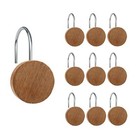 Shower Curtain Hooks Wood Decorative Shower Curtain Rings Modern Round Log Sh...