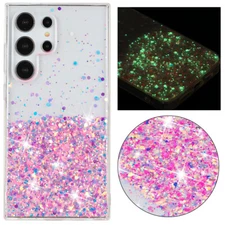 For Samsung Galaxy S24 Ultra TPU Luminous Case Glitter Liquid Sparkle Quicksand