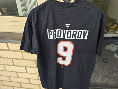 Philadelphia Flyers Black Ivan Provorov Fanatics Shirt L- Mint Condition