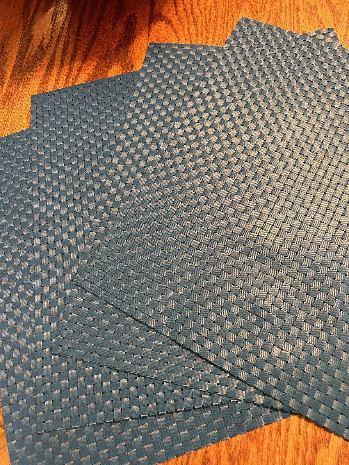 4 pc Set Blue Woven Square Place Mats eBay