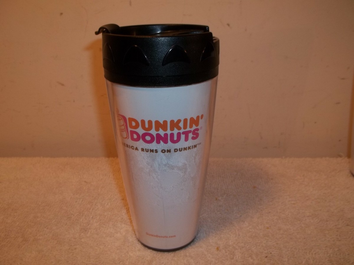 Vtg DUNKIN DONUTS Plastic Thermoserv 14 Oz Travel Coffee Mug Cup W
