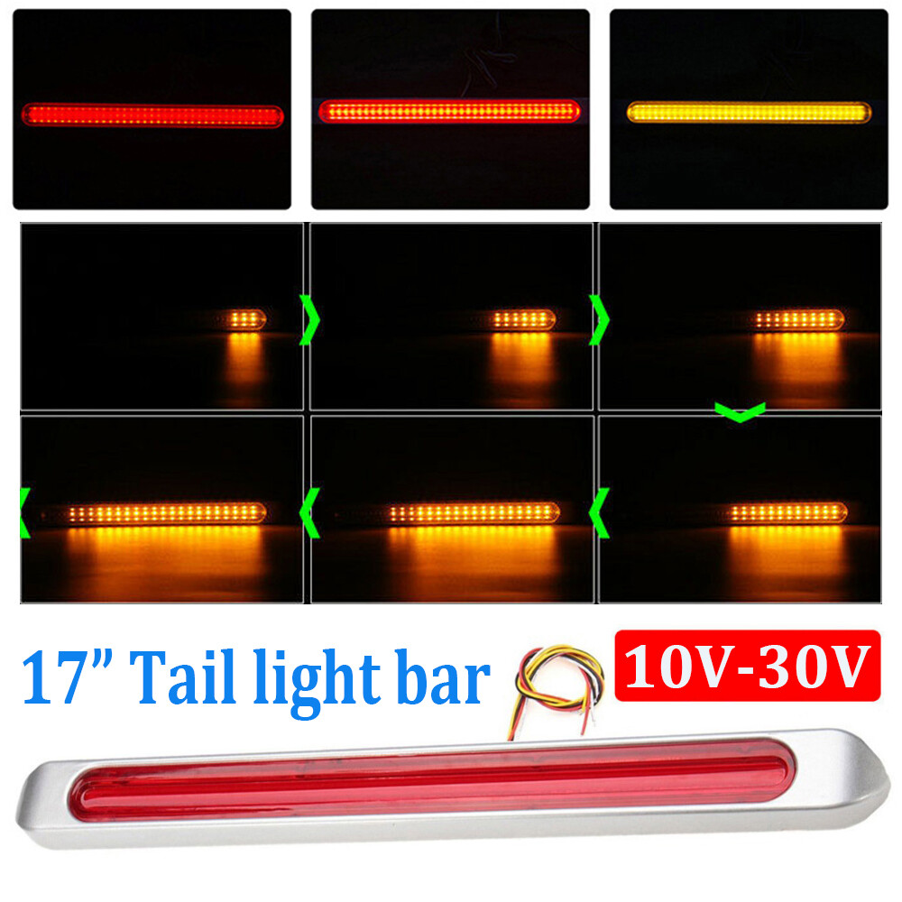 17" LED Red Sealed Submersible Trailer Truck RV Stop Tail Brake Turn Light Bar eBay