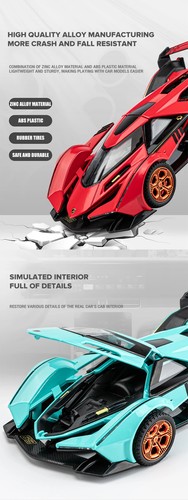 1/32 Lamborghini V12 Vision GT Metal Car Diecast Alloy Car Model Kid Toy Vehicle - Picture 13 of 21