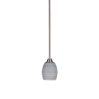 Toltec Paramount 1 Light Mini Pendant, Nickel, 5'' Gray Matrix - 3401-BN-4022