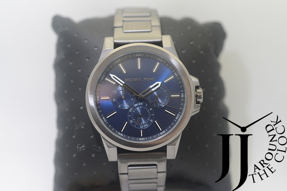 コルチンMK New Michael Kors Abbott Gents Chronograph Gunmetal Stainless Steel