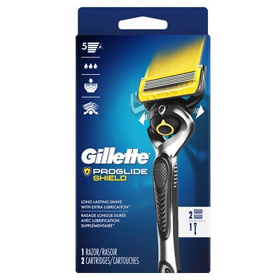 Gillette ProGlide Shield Men 5-Blade Razor (1 Handle & 2 Cartridges)