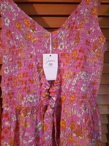 New Japna Pink Floral Sun Dress with Matching Hair Scrunchie Sz L - Picture 3 of 11