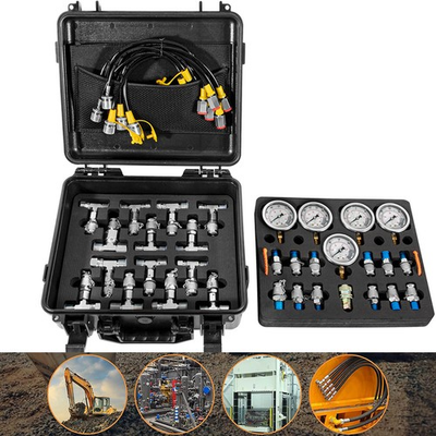#ad for Caterpillar Hydraulic Pressure Test Kit 5 Gauge 5Hose 13Coupling 14Connector $269.90