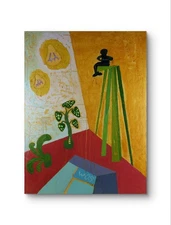 Original abstract oil painting canvas, Ukrainian artist Jutash-Suzin