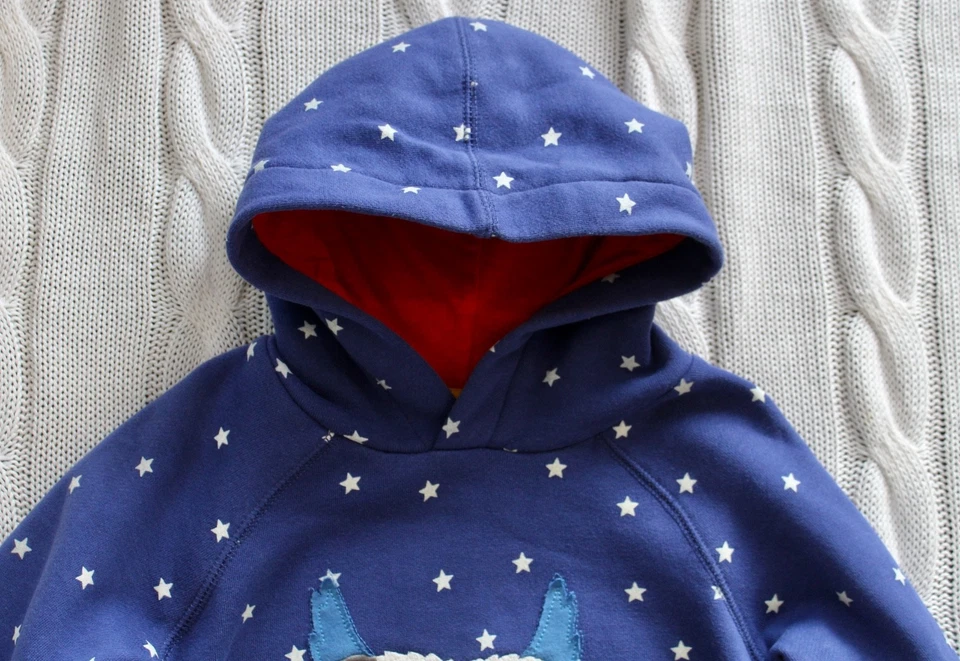 Sudadera con Capucha MINI BODEN Patchwork Aplique Owl Stars, Talla 4 - 5 Foto 3 de 4