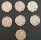 Franklin Half Dollars (7 Total), 90% Silver, Circulated and Ungraded