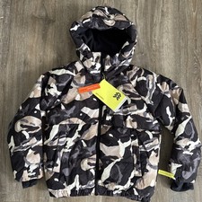 All In Motion Kids Camo Puffer Jacket Black/Brown Size SM 6-7 NEW W/ Tags
