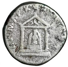 Trajan AR Tetradrachm (or Tridrachm) of Bostra "Artemis Perge Statue in Temple"