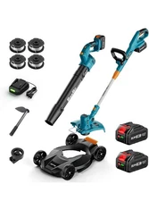 Cordless Weed Wacker 12 Inch Electric String Trimmer with Battery and Spools