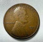 1911 D Lincoln Wheat Cent, Better Date, Circulated With Very Fine Brown Details