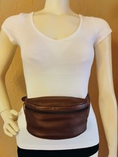 VTG 1995 "Coach K9S-0515" Brown Leather Canteen Waist Pouch 24-34" Waist