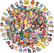 110Pcs Cartoon Silicone Focal Beads for Keychain Jewelry Crafts