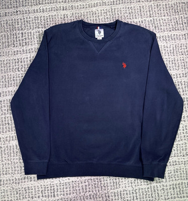 U.S. POLO ASSN. Herren Pullover Rundhals Langarm Blau Logo best. XXL Old money 