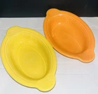 Fiestaware HLC Sunflower  & Tangerine Individual Casseroles Oval Baking Dish  9”