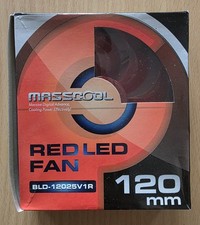 Masscool BLD-12025V1R LED Case Fan 120mm Ball Bearing Red LED 1500 RPM 3  4 Pin
