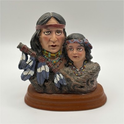 K's Collection 1998 Native American Couple Painted Resin Figurine, Multicolor