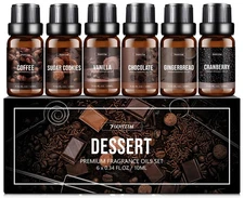 Dessert Fragrance Oil Set 6×10ml Coffee Vanilla Chocolate Scents Soap Candle