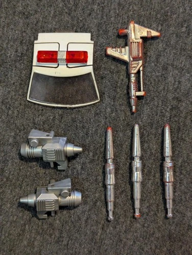 Transformers G1 PROWL Parts WINDSHIELD ROOF & LAUNCHER w/ MISSILES Part Lot Set