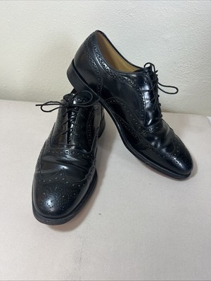 Johnston & Murphy Mens Size 10.5 E/C Black Wingtip Shoes