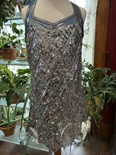 Curtain Call Silver Sequin Dance Leotard Dress Costume E1254 Child/Large