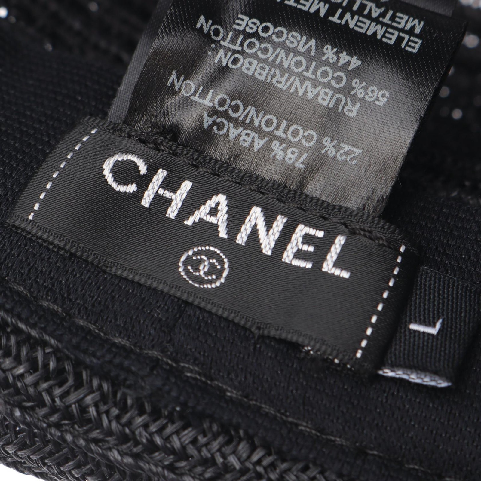 CHANEL Cocomark Hat Fabric/Cotton Black thumbnail 4