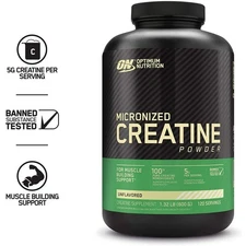 Optimum Nutrition Micronized Creatine Powder 600 grams 1.32lb Exp 6/26 120 serv.