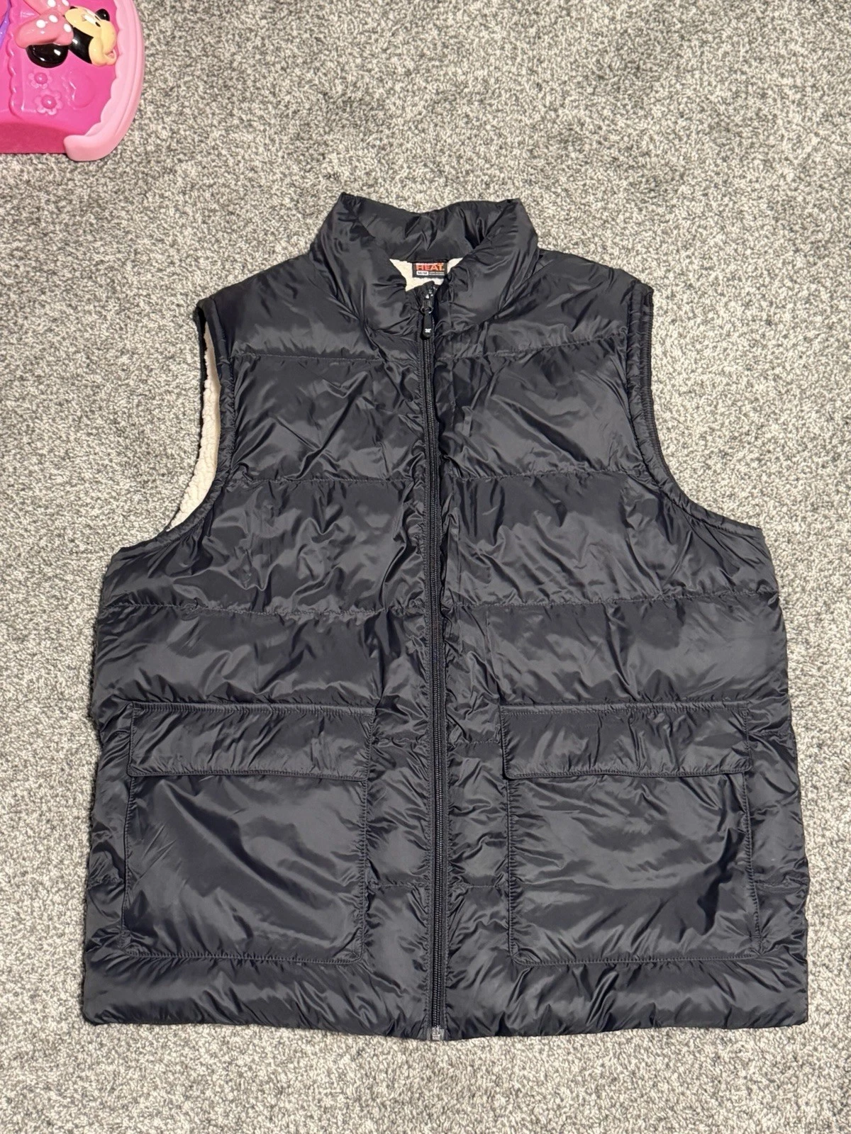 32 Degrees Heat Vest Puffer Black Full Zip Mens Size Medium