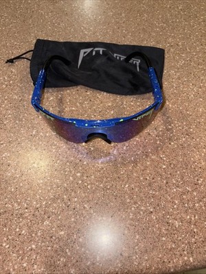 Pit Viper Sunglasses Blue Spotted Frame with Rainbow Lenses The 2000s