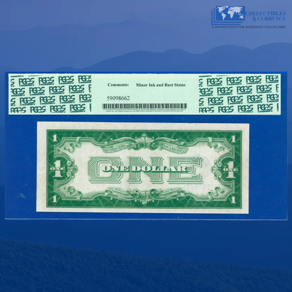 1928B $1 Silver Certificate, OBSTRUCTED PRINTING ERROR, PCGS AU 55 #35785 - Image 2 of 3