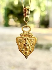 VTG Gucci Knight Crest Zipper Pull/Charm/Pendant/Thick Bright Gold Older Version