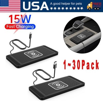 Wireless Car Phone Charger Fast Charging PadMat For iPhone Samsung Universal Lot