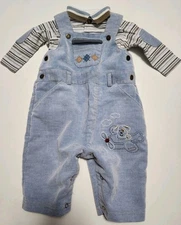 Koala Baby Boy's Long-Sleeve T shirt & Corduroy Overalls Set  Size 0-3M  