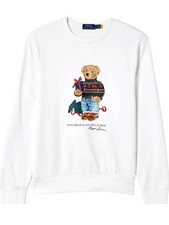 Polo Ralph Lauren Mens Big  Tall 2XLT Gift Bear Fleece Hoodie Sweatshirt White