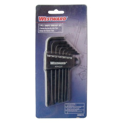 WESTWARD 40WZ25 Torx Key Set,L Shape,3 13/32-4 29/32 in 40WZ25