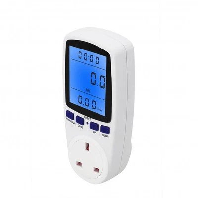 LCD Power Consumption Meter Energy Monitor Calculator Usage Plug In Electricity