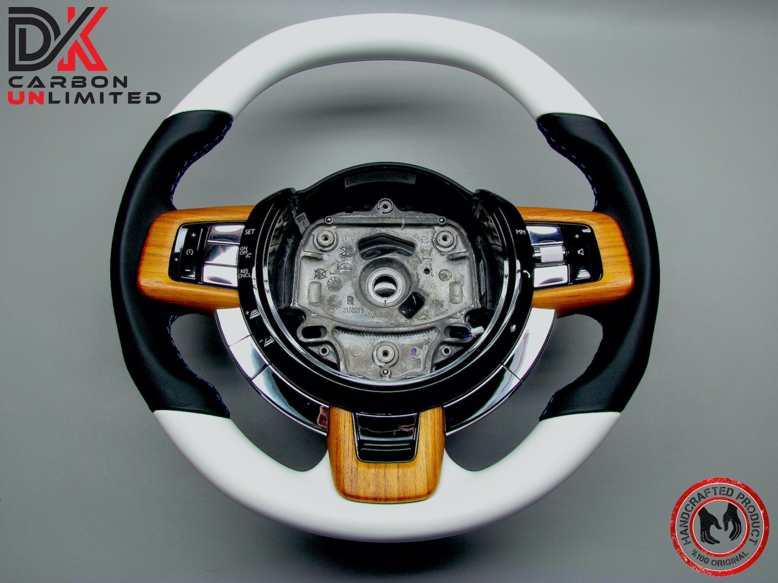 Rolls Royce Cullinan Ghost Spectre Napa Blue Stitch Ceramic White Steering Wheel