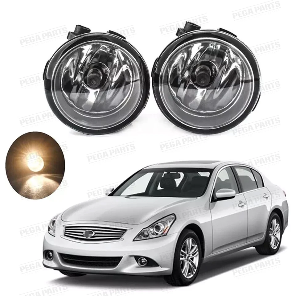 Front Bumper Upper Lower Grille Fog Lights For 2010-2013 Infiniti G37 11-12 G25 Foto 3 de 4