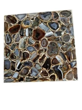 15"x15" Wild Agate Coffee Custom Side Table Top Handmade Indoor Outdoor Decor