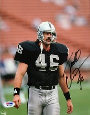 Todd Christensen Raiders 2 x SB Champ signed 8x10 photo w/PSA COA Black Sharpie