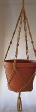 MACRAME PLANT HANGER 36 inch Vintage Style BEADED  CHOOSE 4mm CORD COLOR 