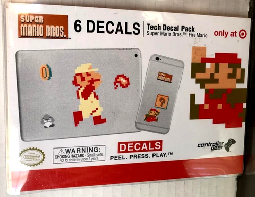 Nintendo Super Mario Bros. Fire Mario Tech Decal 6 Pack Stickers - Picture 2 of 2