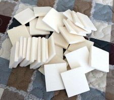 22pcs white Smooth Buffalo Bone Flat Blank Slice 30x30x5mm