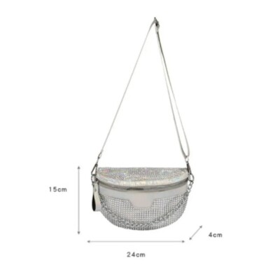 Fashion Shoulder Waist Belt Bag Women Crossbody Chest Bags Fanny Pack Luxury Rhinestone Waist Bag Female Chain Waist Pack Purse köp billigt - fri frakt, ärliga recensioner med bilder