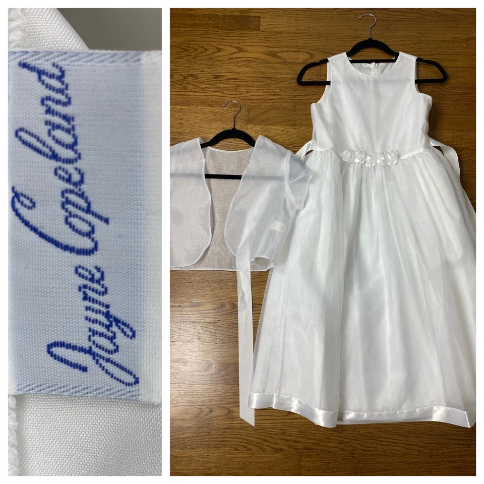 Vestido de casamento Jayne Copeland branco ocasião especial meninas tamanho 14 florista - Imagem 2 de 4